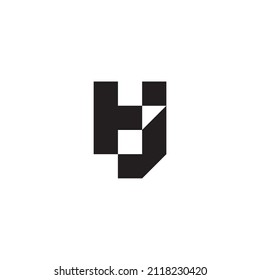 letra H y J vector de logotipo de punto simple