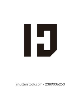 Letter I H J square geometric symbol simple logo vector