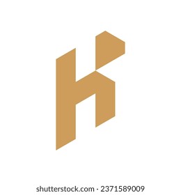 Diseño de logotipo mínimo de diamante de letra H o K