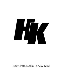 letter H and K logo black