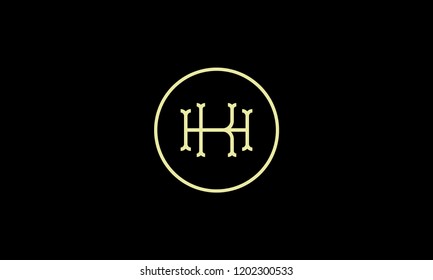 LETTER H AND K LOGO WITH CIRCLE FRAME FOR LOGO DESIGN OR ILLUSTRATION USE