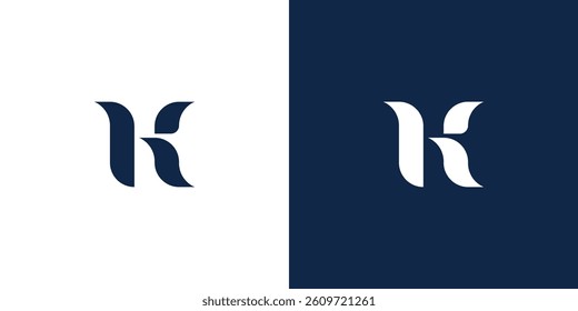 Letter h k logo. Suitable for business logo, brand, interview show, podcast, quiz. Flat Vector Logo Design Template Element.