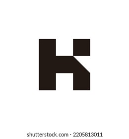 Letter h and K square geometric symbol simple logo vector