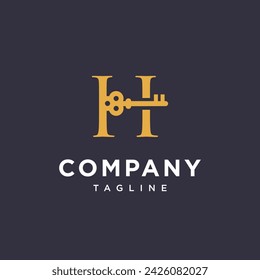 Letter H key logo icon vector template.eps