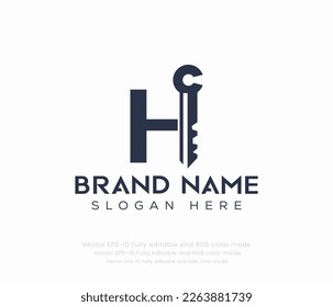 Letter H key logo vector templates 
