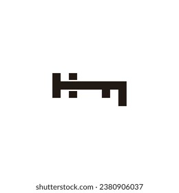 Letter  H key, square geometric symbol simple logo vector