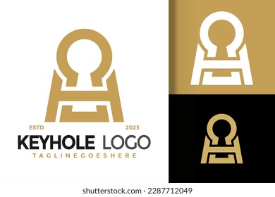 Letter H Keyhole logo vector icon illustration