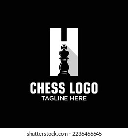 Letter H King of Chess Logo Design Template Inspiration, Vector Illustration.