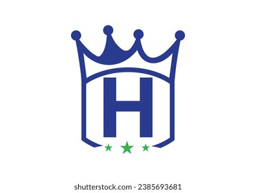 Letter H king crown Design Vector Template. letter logo icon design with king crown Template 