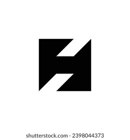 Letter H knife geometric symbol simple logo vector