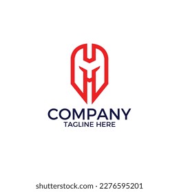 Letra H Knight Logo de color rojo.