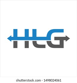 Letter H L G logo. Arrow Symbol.  Icon. Vector Eps 10.