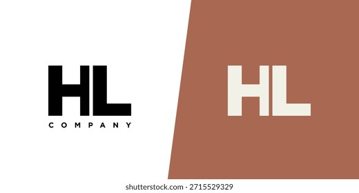 Letra H y L, Plantilla de diseño de logotipo HL. Logotipo inicial basado en monograma mínimo.