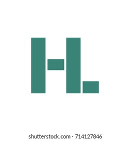 letter h l simple design logo vector