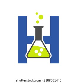 Letter H Lab Logo Concept Science Stock Vector (Royalty Free ...