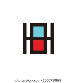 Letter H lamp, square geometric symbol simple logo vector