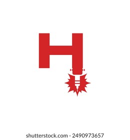 Letter H Laser cutting logo icon vector