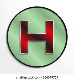 Letter "H" of the Latin alphabet. Vector illustration.