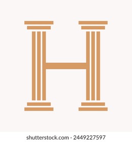 Letter H Law Logo Concept With Pillar Symbol