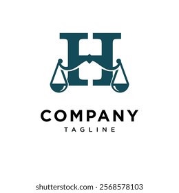 Letter H Law Scale Logo Icon Vector