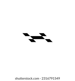 Letter H layer geometric symbol simple logo vector