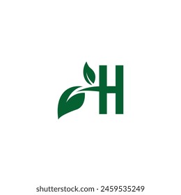 Letter H Leaf Branch logo icon vector template.eps