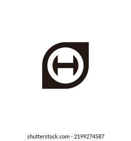 Letra H en hoja, símbolo geométrico circular simple vector