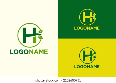 Letter H with a leaf concept. Very suitable in various natural business purposes also for icon, symbol, logo and many more.