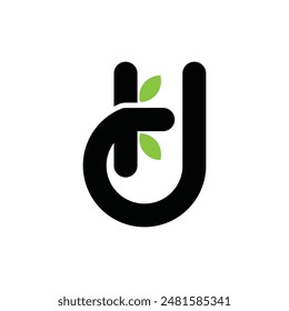 Letter H Leaf Ecology Business Simplicity Creative Design Logo
