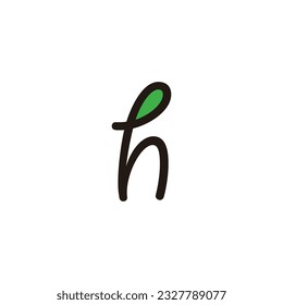 Letter h leaf geometric symbol simple logo vector