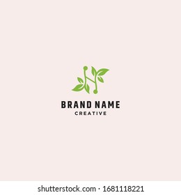 Letter H Leaf Logo an Abstract Vector Design Template  