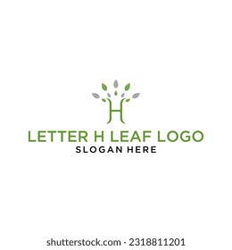 Letter H leaf logo design