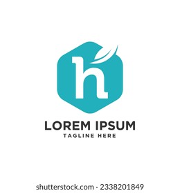 Letra H y diseño de logotipo de hoja Vector