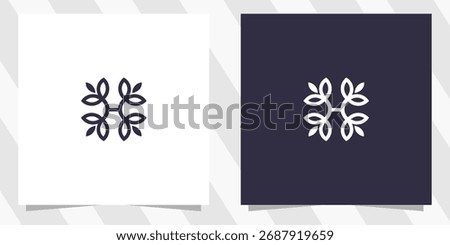 Letter h with leaf Logo Design Vector