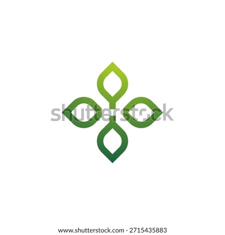 Letter H with leaf logo design. green leaf nature eco vector icon logotype