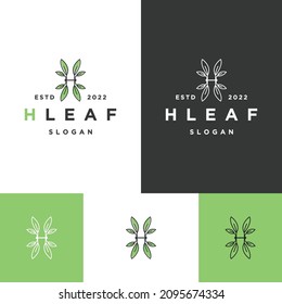 Symbol für das Logo des Buchstaben H Leaf