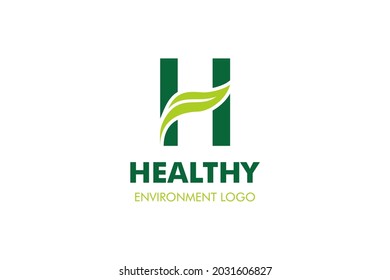 Letter H Leaf Logo : Suitable for Agriculture Theme, Environment Theme, Initial Theme, Infographics and Other Graphic Related Assets.