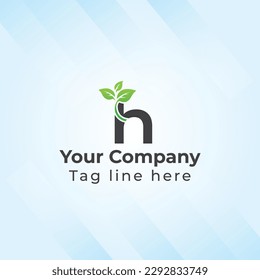 Letter H Leaf Nature Icon Vector Logo for business
