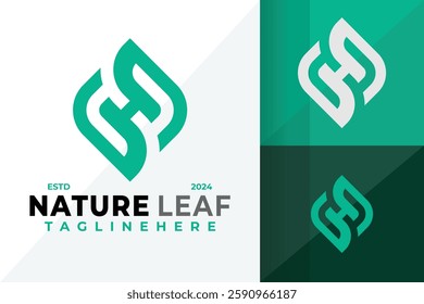 Letter H Leaf Symbol Logo Icon Vector Design Illustration