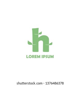 Letter h with leaves logo
