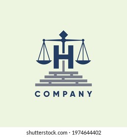 Letter H Legal Firm Law and Attorney Logo Design Vector Graphic Icon Emblem Illustration