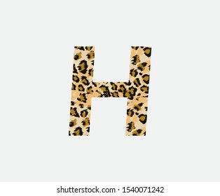 Letter H Leopard Letter Icon , Wild life animal letter H Cheetah Letter Icon. Animal Design Concept.