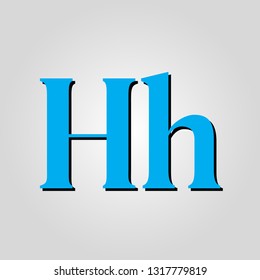 letter H light blue