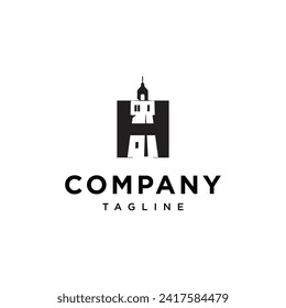 Letter H Lighthouse logo icon vector template.eps
