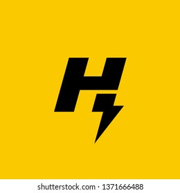 Letter H lightning logo icon design template elements