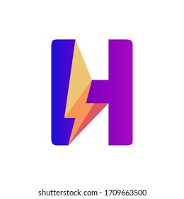 Plantilla de diseño de logotipo de vectores luminosos de letra H