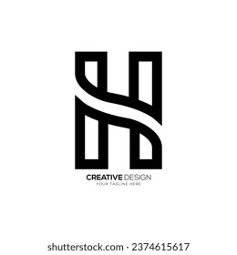 Letter H line art creative unique new minimal monogram logo