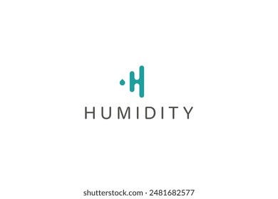 Letter H line art modern green colour humidity logo