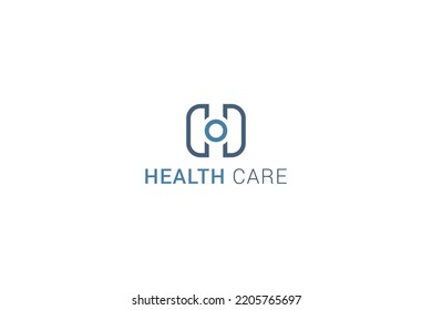 Letter H line art simple health care logo
