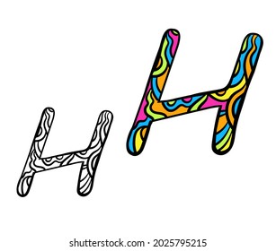 Letter H Line art vector template. Logo, icon, design template element. 